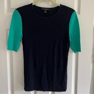 ST. JOHN ribbed 3/4 sleeve top